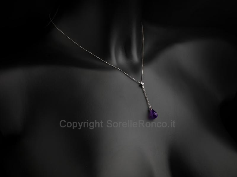 COLLANA PUNTO LUCE E AMETISTA BRIOLETTE